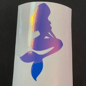 π΄ Holographic π§π»ββοΈ Pinup Mermaid Iridescent Vinyl Sticker